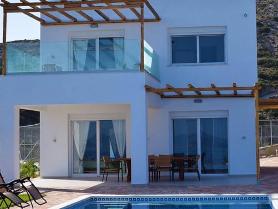 Villa Apollon facade and terrace